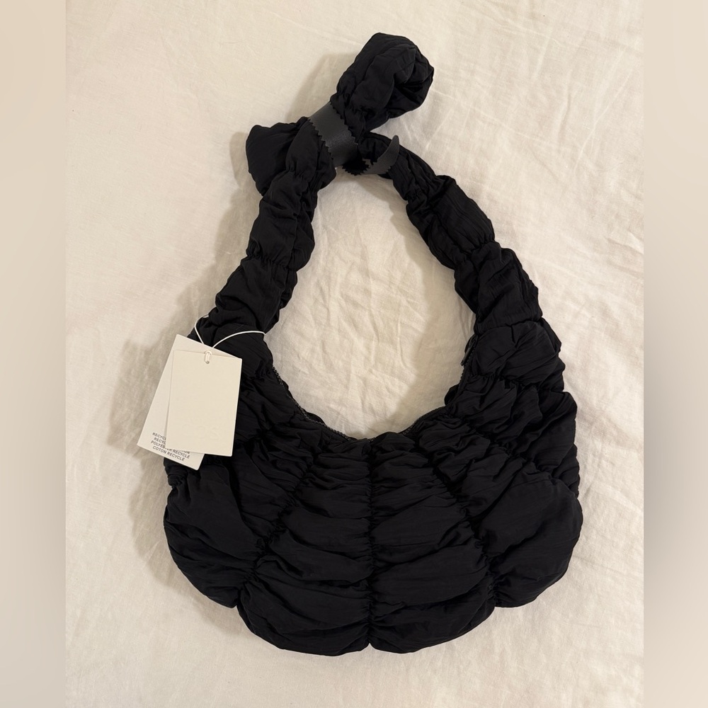 COS Black Ruched Shoulder Bag
